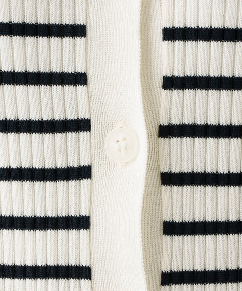 Afternoon Tea（アフタヌーンティー）の「ボーダーMVS UVニットリブカーディガン（カーディガン/ボレロ・レディース・アイボリー・MEDIUM）」の6枚目の写真
