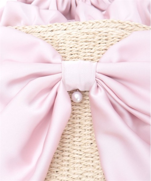 axes femme POETIQUE(アクシーズファムポエティック)の「リボンカゴバッグ(かごバッグ・レディース・ワイン/ブラック/ピンク・FREE)」の10枚目の写真