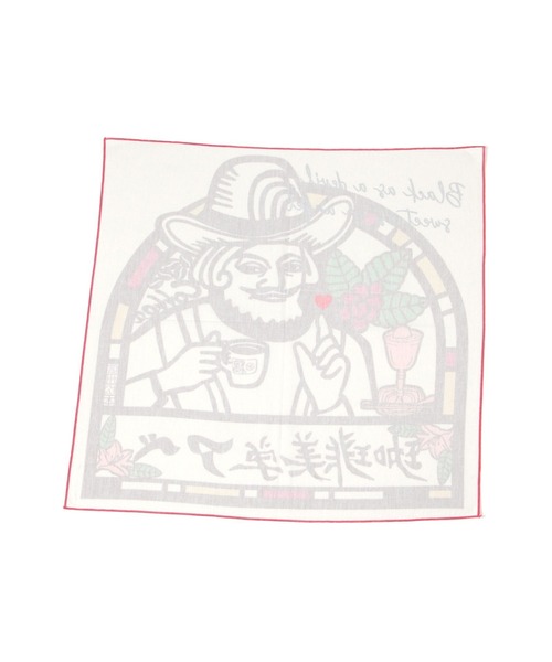 LEPSIM（レプシィム）の「【珈琲美学アベ×LEPSIM】ハンカチ　451451（ハンカチ/ハンドタオル・レディース・オフホワイト/キャメル・ONE SIZE）」の7枚目の写真