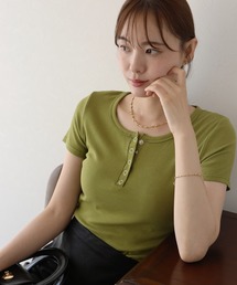 《6色展開》ヘンリーネック半袖Tシャツ