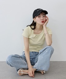 《6色展開》ヘンリーネック半袖Tシャツ