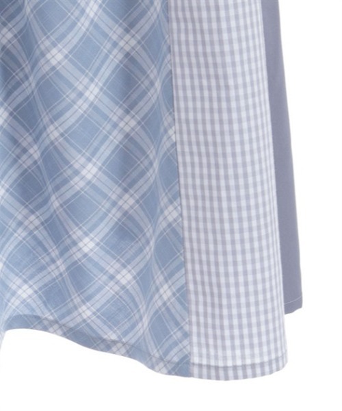 axes femme（アクシーズファム）の「チェック切替パッチワークワンピース（シャツワンピース・レディース・ブラック/ネイビー/サックスブルー・FREE）」の22枚目の写真