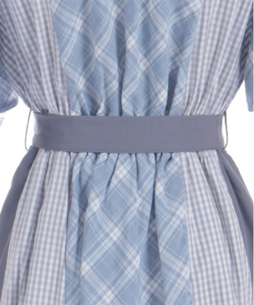 axes femme（アクシーズファム）の「チェック切替パッチワークワンピース（シャツワンピース・レディース・ブラック/ネイビー/サックスブルー・FREE）」の20枚目の写真