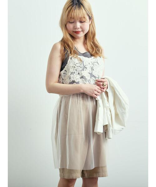 SM2（エスエムツー）の「フラワーシフォンテープチュールキャミソール（チュニック・レディース・オフホワイト/ブラック/ブラウン・F）」の8枚目の写真