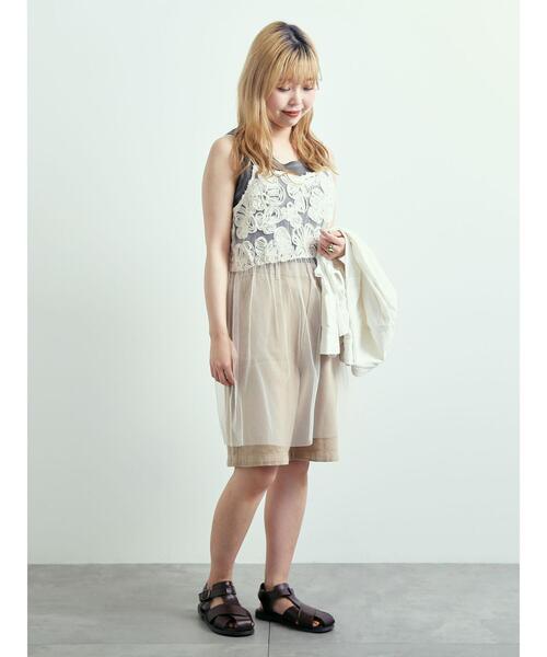 SM2（エスエムツー）の「フラワーシフォンテープチュールキャミソール（チュニック・レディース・オフホワイト/ブラック/ブラウン・F）」の13枚目の写真