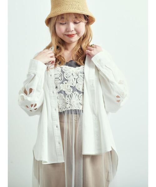 SM2（エスエムツー）の「フラワーシフォンテープチュールキャミソール（チュニック・レディース・オフホワイト/ブラック/ブラウン・F）」の14枚目の写真