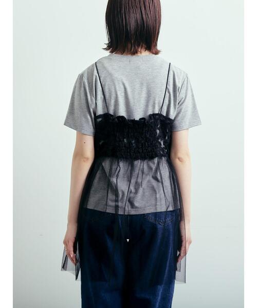 SM2（エスエムツー）の「フラワーシフォンテープチュールキャミソール（チュニック・レディース・オフホワイト/ブラック/ブラウン・F）」の19枚目の写真