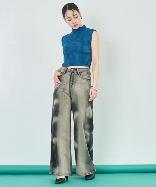 ANAP（アナップ）の「むら染めラインデニムパンツ（デニムパンツ・レディース・ブルー/ブラック・S/M）」の5枚目の写真