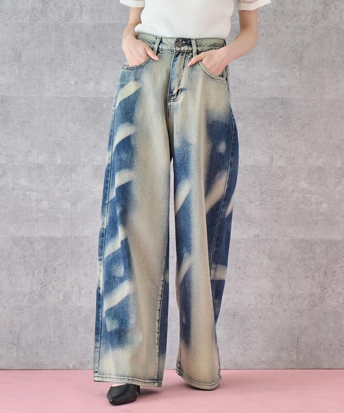 ANAP（アナップ）の「むら染めラインデニムパンツ（デニムパンツ・レディース・ブルー/ブラック・S/M）」の15枚目の写真