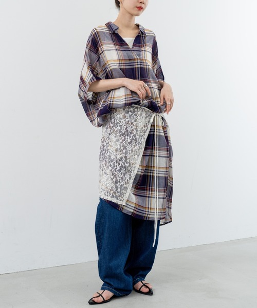 refinedworks(リファインドワークス)の「【refinedworks】リラクシー に映える チェックワンピース(ワンピース・レディース・レッド/イエロー/ブラック・FREE)」の5枚目の写真