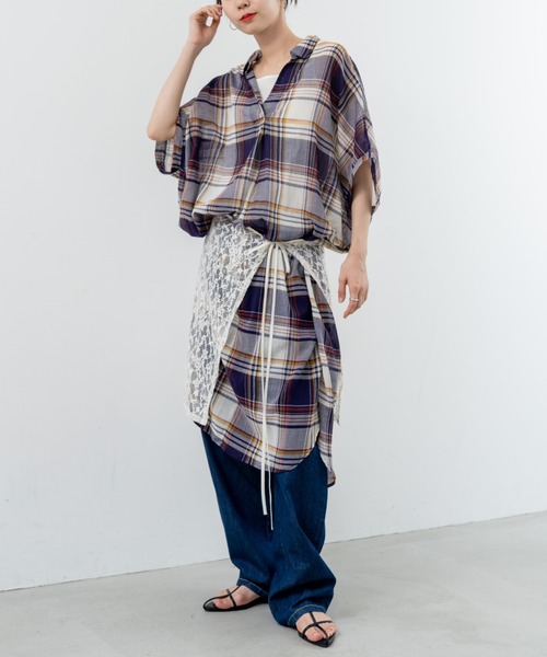 refinedworks(リファインドワークス)の「【refinedworks】リラクシー に映える チェックワンピース(ワンピース・レディース・レッド/イエロー/ブラック・FREE)」の18枚目の写真