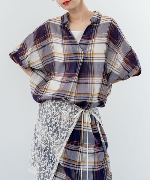 refinedworks(リファインドワークス)の「【refinedworks】リラクシー に映える チェックワンピース(ワンピース・レディース・レッド/イエロー/ブラック・FREE)」の6枚目の写真