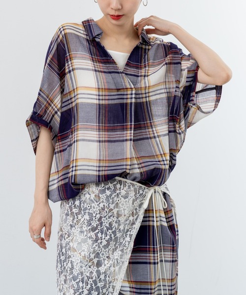 refinedworks(リファインドワークス)の「【refinedworks】リラクシー に映える チェックワンピース(ワンピース・レディース・レッド/イエロー/ブラック・FREE)」の7枚目の写真