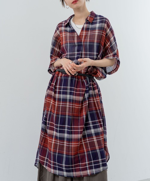 refinedworks(リファインドワークス)の「【refinedworks】リラクシー に映える チェックワンピース(ワンピース・レディース・レッド/イエロー/ブラック・FREE)」の11枚目の写真