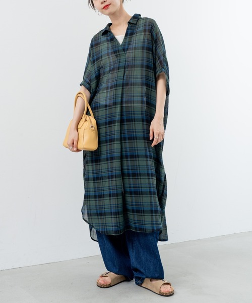 refinedworks(リファインドワークス)の「【refinedworks】リラクシー に映える チェックワンピース(ワンピース・レディース・レッド/イエロー/ブラック・FREE)」の13枚目の写真