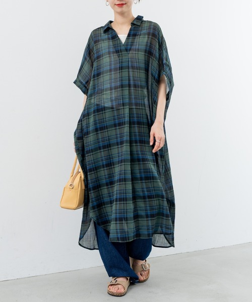 refinedworks(リファインドワークス)の「【refinedworks】リラクシー に映える チェックワンピース(ワンピース・レディース・レッド/イエロー/ブラック・FREE)」の15枚目の写真