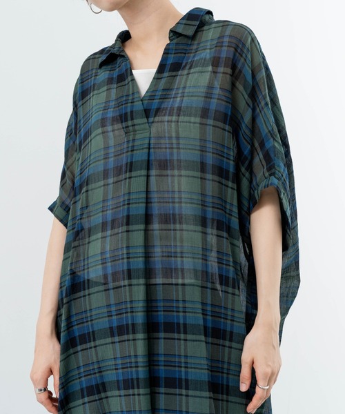 refinedworks(リファインドワークス)の「【refinedworks】リラクシー に映える チェックワンピース(ワンピース・レディース・レッド/イエロー/ブラック・FREE)」の17枚目の写真