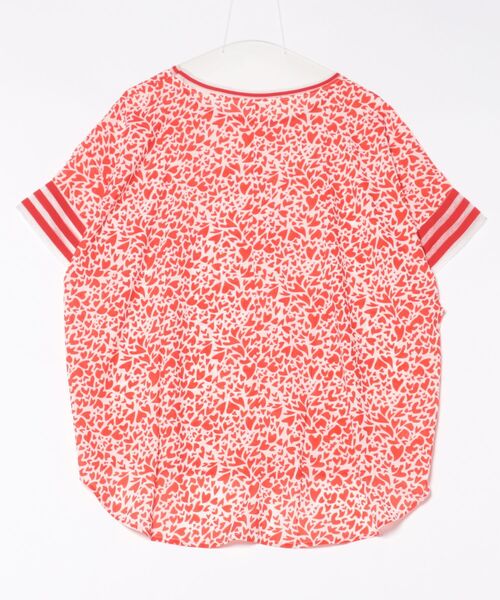 HONKY TONK(ホンキートンク)の「ランダムハートプリント 裾ラウンドチュニック丈ブラウス(シャツ/ブラウス・レディース・レッド/ブラック・FREE)」の5枚目の写真