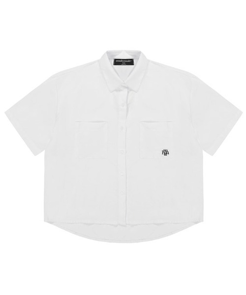 ブラウス シャツ A'GEM/9 × .kom 「muah muah/ムーアムーア」LOOSE FIT TWO POCKET HALF SHIRT/ル A'GEM/9 × .kom 『muah muah/ムーアムーア』LOOSE FIT TWO
