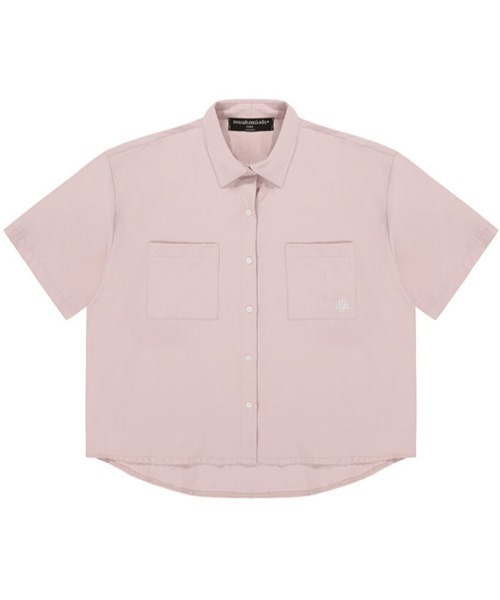 ブラウス シャツ A'GEM/9 × .kom 「muah muah/ムーアムーア」LOOSE FIT TWO POCKET HALF SHIRT/ル A'GEM/9 × .kom 『muah muah/ムーアムーア』LOOSE FIT TWO