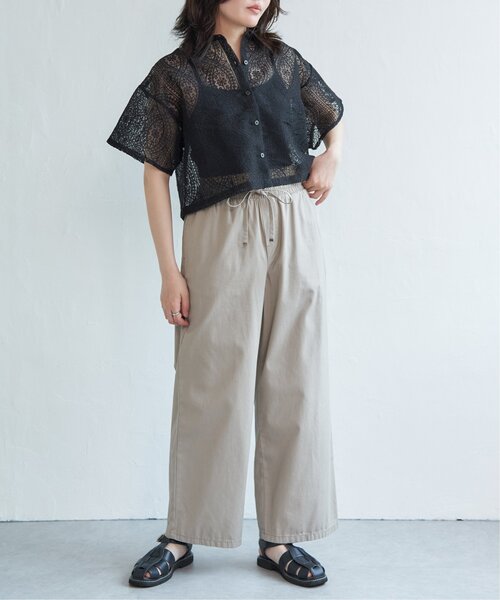 VENCEEXCHANGE（ヴァンスエクスチェンジ）の「レースハーフスリーブショートシャツ（シャツ/ブラウス・レディース・アイボリー/ブラック/ブラウン/ブルー・FREE）」の19枚目の写真