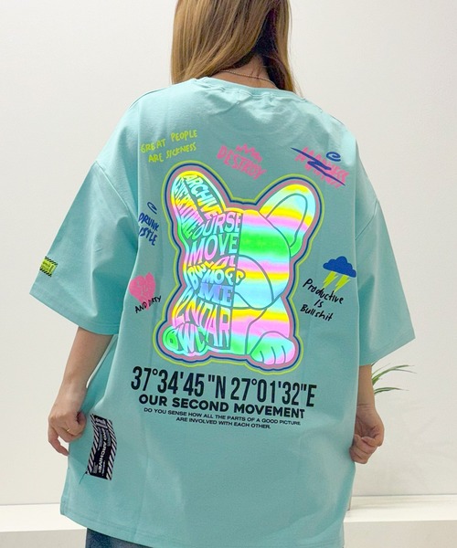 1111clothing(ワンフォークロージング)の「【2nd ARCHIVE】 リフレクター オーバーサイズ Tシャツ / Reflector Oversized T-Shirt(Tシャツ/カットソー・メンズ・ピンク系2/オレンジ系3/ピンク系4/グリーン系4/ブラック系1/パープル系1/グリーン系2/ブラック系3/ホワイト系4/ホワイト系1/ホワイト系2/グリーン系1/ブラック系2/ホワイト系3/グリーン系3/ブラック系4・FREE)」の10枚目の写真