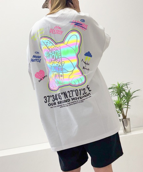 1111clothing(ワンフォークロージング)の「【2nd ARCHIVE】 リフレクター オーバーサイズ Tシャツ / Reflector Oversized T-Shirt(Tシャツ/カットソー・メンズ・ピンク系2/オレンジ系3/ピンク系4/グリーン系4/ブラック系1/パープル系1/グリーン系2/ブラック系3/ホワイト系4/ホワイト系1/ホワイト系2/グリーン系1/ブラック系2/ホワイト系3/グリーン系3/ブラック系4・FREE)」の22枚目の写真