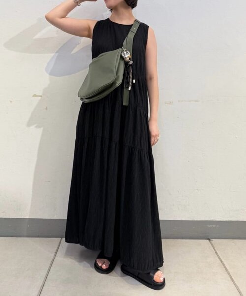 ear PAPILLONNER(イアパピヨネ)の「ワッシャーノースリティアードOP【SUM1 STYLE(スミスタイル)】(ワンピース・レディース・ブラック/パープル/ライム・FREE)」の10枚目の写真