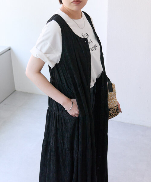 ear PAPILLONNER(イアパピヨネ)の「ワッシャーノースリティアードOP【SUM1 STYLE(スミスタイル)】(ワンピース・レディース・ブラック/パープル/ライム・FREE)」の13枚目の写真
