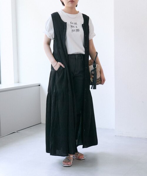 ear PAPILLONNER(イアパピヨネ)の「ワッシャーノースリティアードOP【SUM1 STYLE(スミスタイル)】(ワンピース・レディース・ブラック/パープル/ライム・FREE)」の14枚目の写真