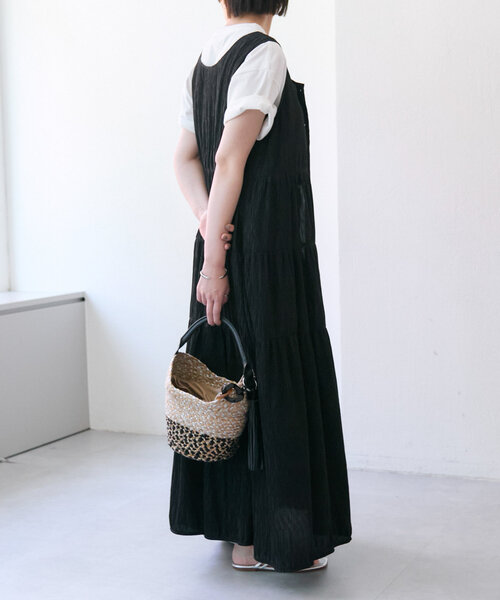 ear PAPILLONNER(イアパピヨネ)の「ワッシャーノースリティアードOP【SUM1 STYLE(スミスタイル)】(ワンピース・レディース・ブラック/パープル/ライム・FREE)」の15枚目の写真