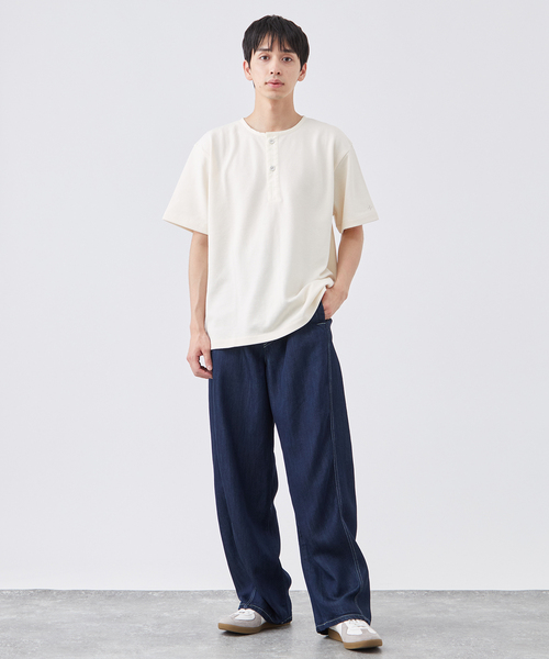 SCI-SCI / 紙糸】カノコ ヘンリーネック半袖Tシャツ（Tシャツ