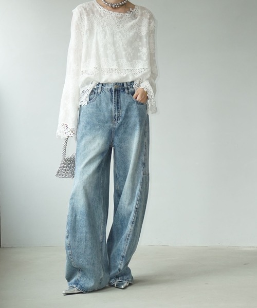 【25SS】Marine Serre カーブデニム　ライトブルー 36 正規品 25SS】Marine Serre カーブデニム ライトブルー 36 正規品 25SS