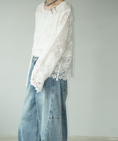 chuclla（チュクラ）の「カーブライン ボリュームデニム chw25s073（デニムパンツ・レディース・ブルー・S/M/L）」の3枚目の写真