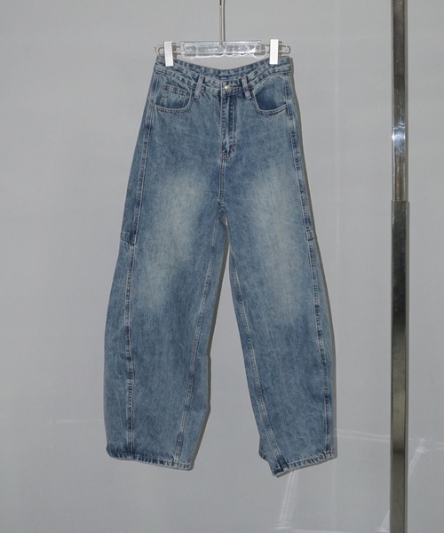 chuclla（チュクラ）の「カーブライン ボリュームデニム chw25s073（デニムパンツ・レディース・ブルー・S/M/L）」の9枚目の写真