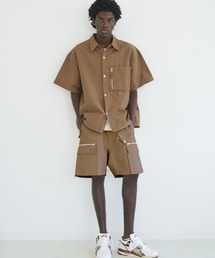 MLVINCE】CROCHET S/S SHIRTS / ブラック [CSS28BK]（シャツ/ブラウス