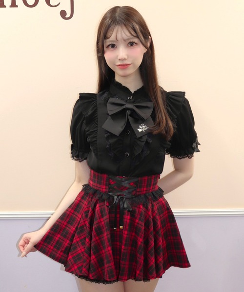 Secret Honey(シークレットハニー)の「マチ付きサーキュラースカパン(スカート・レディース・ブラックミックス/レッド/ブラック/グレー・MEDIUM)」の14枚目の写真