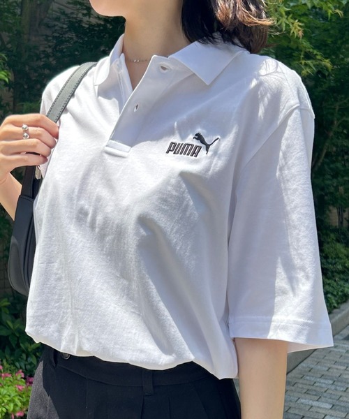 PUMA（プーマ）の「【PUMA】ESS No.1 ロゴジャージポロシャツ（ポロシャツ・レディース・ホワイト/ネイビー/ブラック・M/L/XL/XXL）」の2枚目の写真