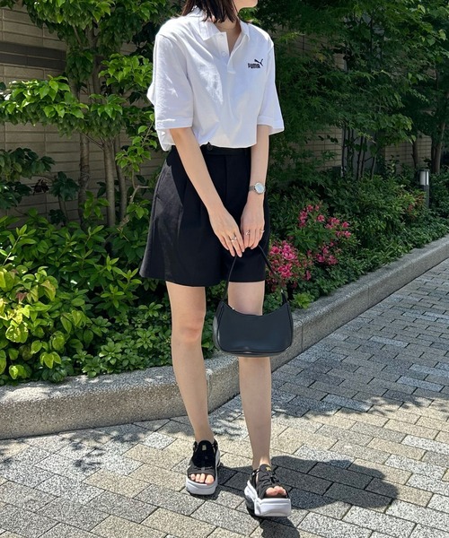 PUMA（プーマ）の「【PUMA】ESS No.1 ロゴジャージポロシャツ（ポロシャツ・レディース・ホワイト/ネイビー/ブラック・M/L/XL/XXL）」の6枚目の写真