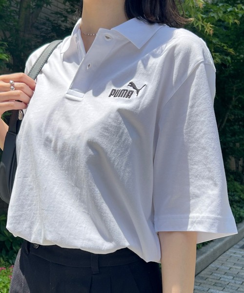 PUMA（プーマ）の「【PUMA】ESS No.1 ロゴジャージポロシャツ（ポロシャツ・レディース・ホワイト/ネイビー/ブラック・M/L/XL/XXL）」の4枚目の写真