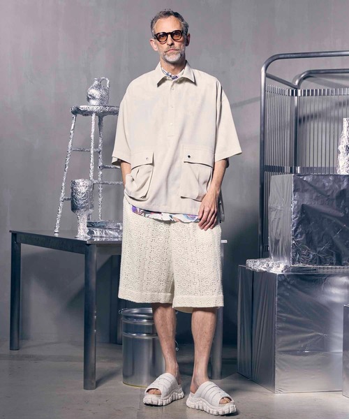 極美品 メゾンスペシャル カーゴポケット 半袖シャツ MAISON SPECIAL(メゾンスペシャル)｜【UNISEX】半袖 カーゴ