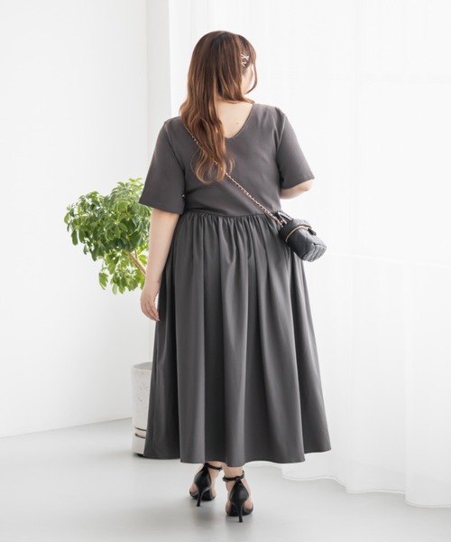 CLETTE(クレット)の「前後2WAYドッキングワンピース(ワンピース・レディース・ミント/ブラック/チャコールグレー・LL/3L/4L)」の21枚目の写真