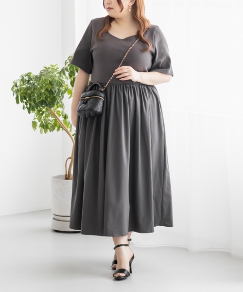 CLETTE(クレット)の「前後2WAYドッキングワンピース(ワンピース・レディース・ミント/ブラック/チャコールグレー・LL/3L/4L)」の22枚目の写真