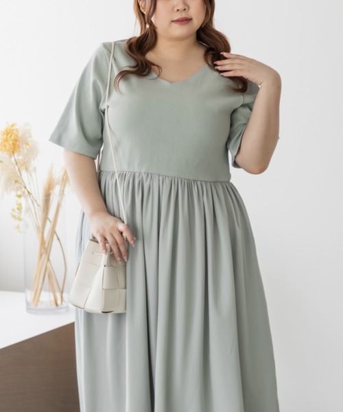 CLETTE(クレット)の「前後2WAYドッキングワンピース(ワンピース・レディース・ミント/ブラック/チャコールグレー・LL/3L/4L)」の19枚目の写真