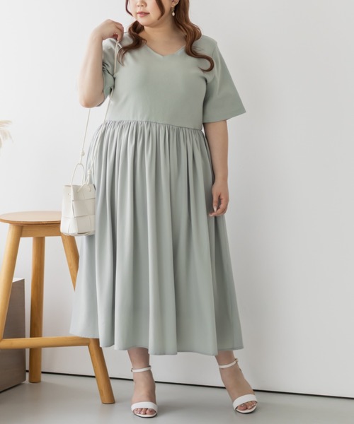 CLETTE(クレット)の「前後2WAYドッキングワンピース(ワンピース・レディース・ミント/ブラック/チャコールグレー・LL/3L/4L)」の20枚目の写真