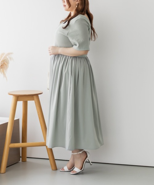 CLETTE(クレット)の「前後2WAYドッキングワンピース(ワンピース・レディース・ミント/ブラック/チャコールグレー・LL/3L/4L)」の16枚目の写真