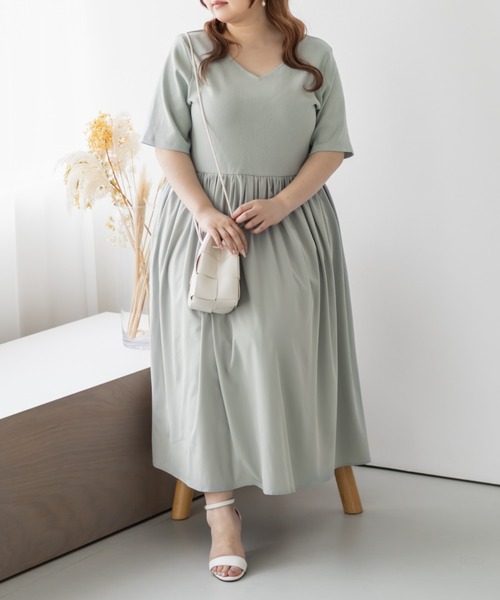 CLETTE(クレット)の「前後2WAYドッキングワンピース(ワンピース・レディース・ミント/ブラック/チャコールグレー・LL/3L/4L)」の18枚目の写真