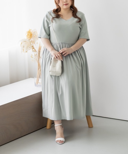 CLETTE(クレット)の「前後2WAYドッキングワンピース(ワンピース・レディース・ミント/ブラック/チャコールグレー・LL/3L/4L)」の17枚目の写真