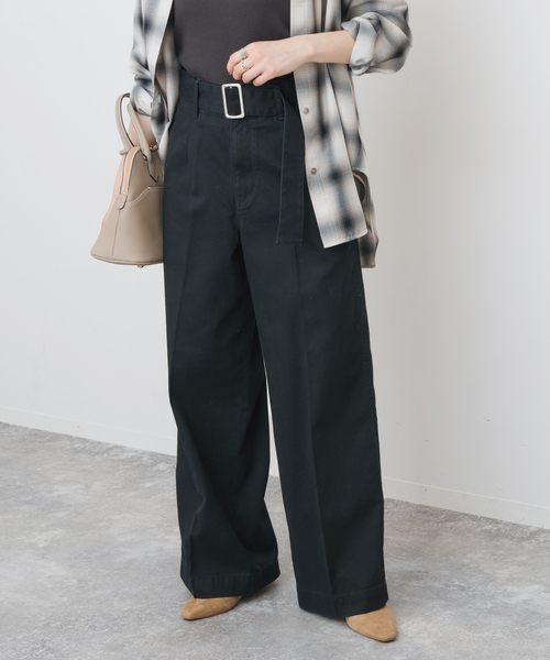 ベルトワイドレッグチノ（チノパンツ）｜Spick & Span（スピックアンド