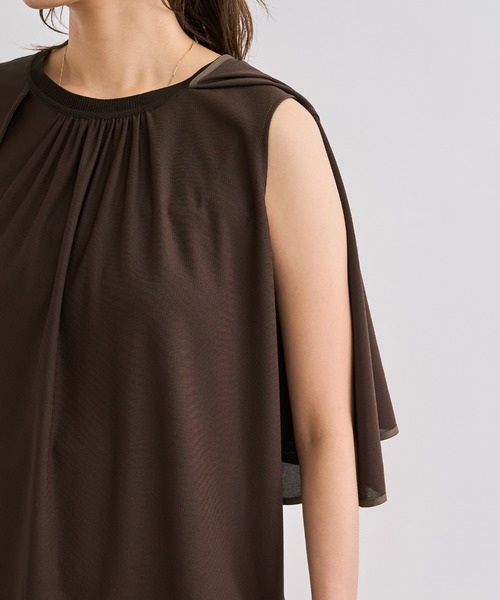 セール】【洗える】ケープスリーブ リンキングブラウス（シャツ